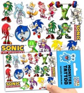 UMÝVAJÚCE DOČASNÉ TETOVANIE PRE DETI DETSKÉ SONIC ORIGINÁLNE DIZAJNY