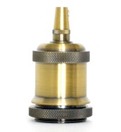 Ozdobný objímka na lampu Vintage E27 kovový antický bronz