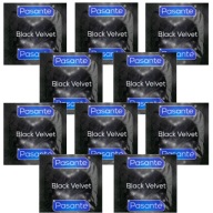 PASANTE BLACK VELVET kondómy čiernej farby, klasický sex, 10 ks.