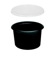 NÁDOBY + viečka NA POLIEVKU FOOD BLACK 500ml 50ks OPÄTOVNE POUŽITÉ