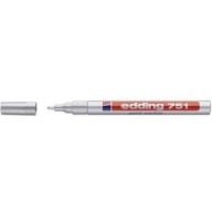 Edding 751 strieborný permanentný olejový popisovač, okrúhly hrot 1-2 mm