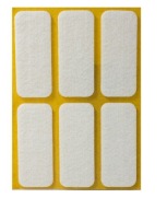 Samolepiace plstené podložky, biele, 25x60, 6 ks