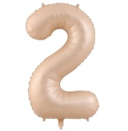 FÓLIOVÝ BALÓN, ČÍSLO 2, KRÉM, Boho KARAMEL, 100CM