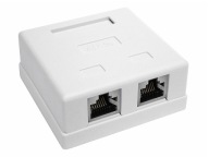 2x RJ45/8P8C STP zásuvka, tienená kat.5E, povrchové LSA kontakty