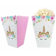 PAPIEROVÁ KRABIČKA POPCORN PRE NARODENINOVÝ JEDNOROŽEC JEDNOROŽEC