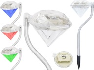 diamantová solárna lampa 2LED biela/RGB P-780