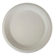 TANIER BIELY 9'' z cukrovej trstiny 22cm PAPIEROVÉ TANIERE na grilovanie 10x