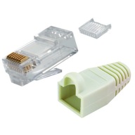 Telegartner RJ45 zástrčka s vodidlom, šedý kryt