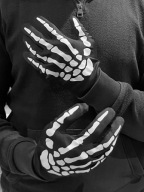 Skeleton rukavice Skeletor Dia de Muertos s kostenými prstami