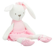 Plyšový maskot králika v ružových šatách, 42 cm
