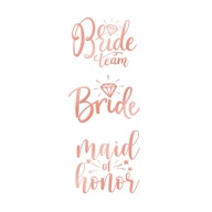 Tetovanie na sliepočku Bride to Be Rose gold Washable Bride's Team