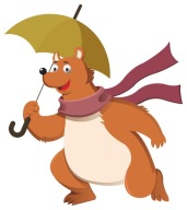 NÁLEPKA NA OKENNÉ SKLENENÉ ZRKADLO MEDVEĎ JESENNÝ DÁŽDNIK