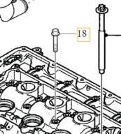 Originál skrutka veka ventilu VOLVO M6x40 OE 30725021