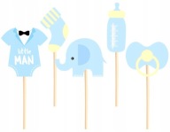 Piker Baby Shower Toppers modré 5 ks