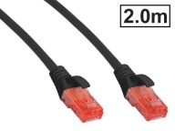 Cat.6 UTP patch kábel RJ45-RJ45 1:1 Cu AWG26 čierny 2m
