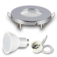 Zápustné halogénové svietidlo IP44 VODEODOLNÉ chróm + LED GU10 7W 4000K