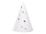 Biele čiapky s bodkami z ružového zlata, 16 cm