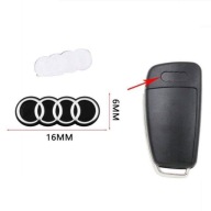 Emblém Audi, nálepka s logom na kľúči s diaľkovým ovládaním, 16 mm