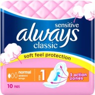 Hygienické vložky VŽDY Classic Normal Sensitive 10 ks.