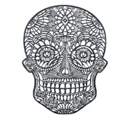 DEKORATÍVNA PODLOŽKA LEBEKY ČIERNA HALLOWEEN