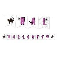 HALLOWEEN GIRLAND - fialový BANNER NÁPIS