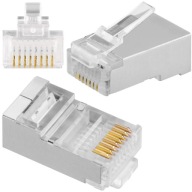 Zástrčka RJ45, pozlátený konektor EKRAN, internet LAN, sieť FTP CAT 5E - 20 ks.