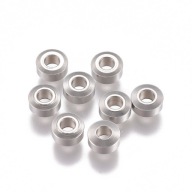 Dištančné korálky, nehrdzavejúca oceľ, ploché okrúhle, 4x2 mm, 40ks