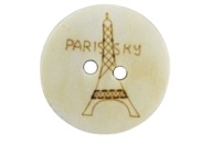 [87315] PARIS drevený ozdobný gombík, 3 ks