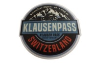 NÁLEPKA KLAUSENPASS ŠVAJČIARSKO 6,6 x 6,6 cm UNIKÁTNA KOLEKCIA
