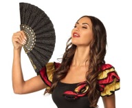 Čierny prelamovaný ventilátor Granada Doplnok k outfitu