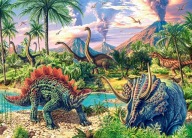 PUZZLE 120 PUZZZLE PRE DETI ZVIERATKÁ DINOSAURY SOpky 6+ KOLEČKO
