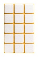 Samolepiace plstené podložky pod štvorcový nábytok – BIELE 30x30mm