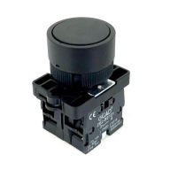 Čierne ovládacie tlačidlo s NO+NC kontaktmi GB2-EA25 pre 22mm otvor, chvíľkové