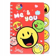 EMÓCIE Kruhový zápisník ZÁPISNÍK PRE DETI DENNÍK ÚSMEV EMOJI RÔZNE FARBY