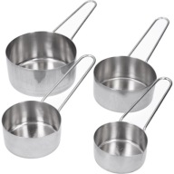 KUCHYŇSKÁ ODMERNÁ SADA 4 KOVOVÝCH LYŽIC V SÚPRAVE OCEL 60/80/125/250 ML