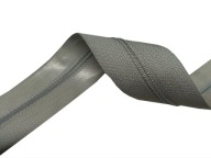 Páska na zips, sivý zips, 3mm, s lepidlom, 2mb