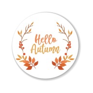 Dekoračné nálepky na etiketu 5 cm Hello Autumn 3 ks.