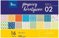 DEKORATÍVNE PAPIERY sada 16 VZOROV A5 kreatívne Tetis PERFEKTNÉ PRE UMENIE