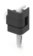Čierny lakovaný rohový pánt, zahnutý čap 1,0-1,2 mm