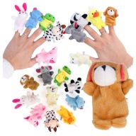 FINGER PUPPIES zvieratká plyšové bábky pre deti maskoti 10 kusov