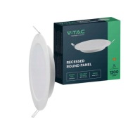 V-TAC LED panelové vstavané prémiové stropné svietidlo 12W okrúhle fi170 4000K 1200lm