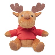 MASKOT MEDVEĎOV VIANOČNÝ SOB V TRIČKE 15,5 cm Červené tričko