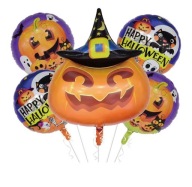 Sada 5 kusov halloweenskych balónov Tekvica