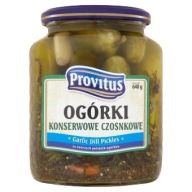 Provitus Cesnakové nakladané uhorky, 640g