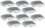 LEGO Bevel Rounded 1x2 biela 11477/6034044 x10