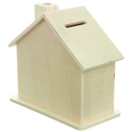 Otváracie drevené prasiatko HOUSE na dekoráciu decoupage