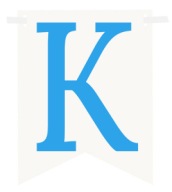 Flageta pre Banner Blue LETTER K 15x21cm