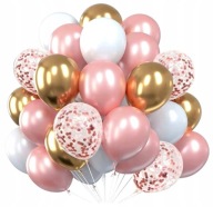 Súprava latexových balónov Rose Gold 60ks Wedding Party Birthday Ball Communion