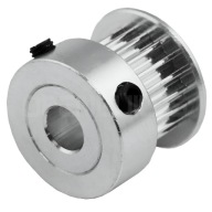 Ozubená kladka strieborná K 16 zubov 5 mm oska pre remeň 2GT (6 mm)