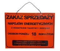 TABUĽOVÁ LAMINOVANÁ TABUĽA ZÁKAZ PREDAJA ENERGETICKÝCH FUNKCIÍ A4